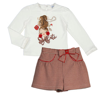 Mayoral Girls - Red Check Skort Set