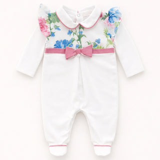 Ninnaoh - Baby Girls Floral Baby Grow