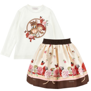 Monnalisa - Girls Jessie Top & Skirt Set