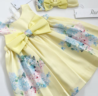 Petit Italia - Girls Lemon Floral Dress