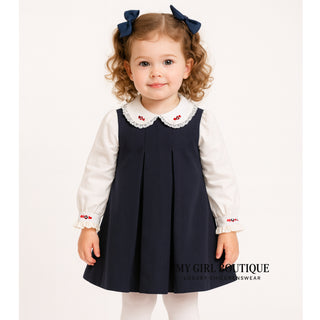 Pretty Originals - Girls Navy Pinafore