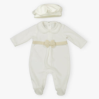 Mayoral - Baby Girls Cream Embellished Babygrow