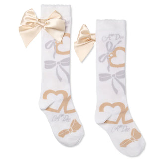 A Dee - Eau De Adee Bow Print Knee High Bow Socks
