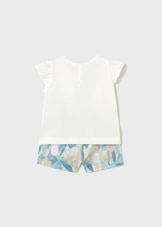 Mayoral - Baby Girls Sky Flower Top & Printed Short Set