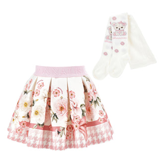 Monnalisa - Girls Pink Teddy Bear Skirt Set