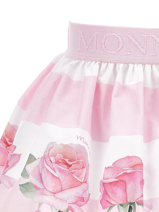 Monnalisa - Girls Roses Skirt Set Pink