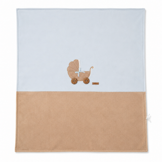 Ninnaoh - Baby Boys Blue & Tan Pram Baby Grow Two Piece Set