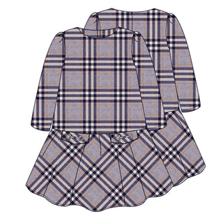 Mayoral - Girls Navy Check Dress