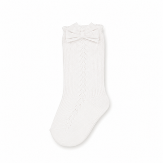 Mayoral - Girls White Knee High Bow Pearl Socks