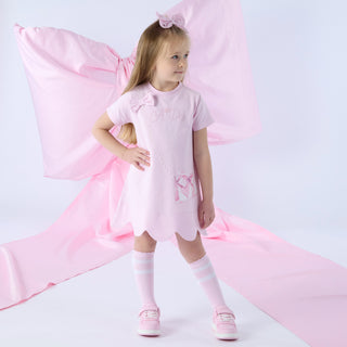 A Dee - Girls Pink Bowtique Chic Sweat Handbag Dress