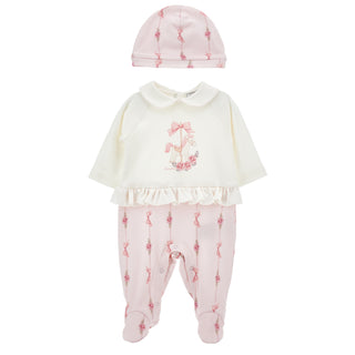 Monnalisa - Baby Girls Carousel Baby Grow & Hat Set