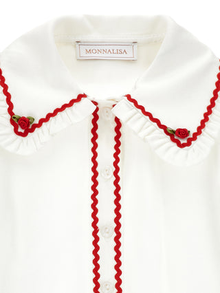 Monnalisa - Minnie Mouse Cream & Red Three Piece Tulle Skirt Set