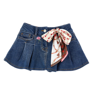 Monnalisa - Girls Jessie Top, Jumper & Denim Skirt Three Piece Set