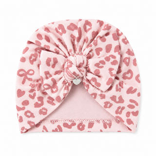 Ninnaoh - Baby Girls Leopard Print Pom Baby Grow & Hat Set