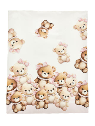 Monnalisa - Cream & Pink Teddy Bear Blanket