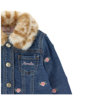 Monnalisa - Girls Leopard Denim Jacket