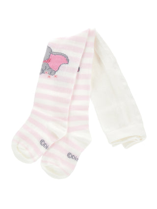 Monnalisa - Dumbo Pink & White Stripe Tights