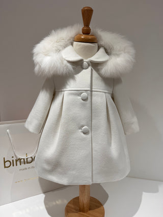 Bimbalo - Girls Cream Cashmere Coat