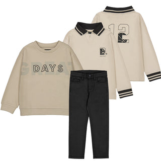 Mayoral - Boys Three Piece Beige Jumper Set