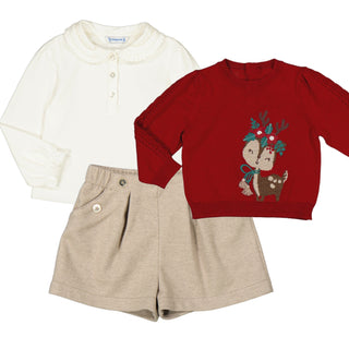 Mayoral - Baby Girls Cherry Reindeer Jumper Set