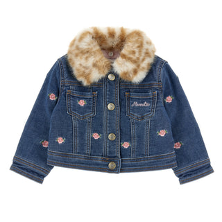 Monnalisa - Girls Leopard Denim Jacket