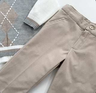 Bimbalo - Boys Tan Three Piece Trouser Set