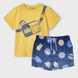 Mayoral - Yellow Smiley Face Swim Short Set