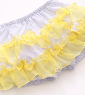 Bimbalo - Baby Girls Lemon Bee Top & Frill Bloomers Set