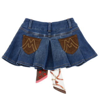 Monnalisa - Girls Jessie White Top & Denim Skirt Set