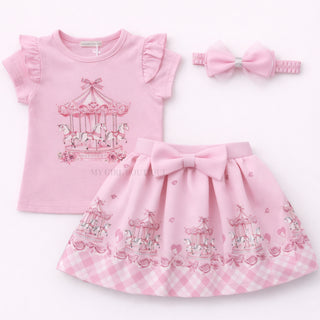 My Girl Boutique - Pink Carousel Skirt Set