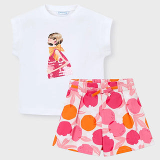 Mayoral - Girls Top & Fruit Print Short Set