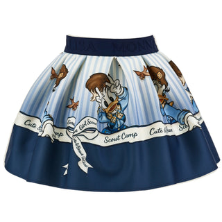 Monnalisa - Blue Daisy Duck Skirt Set