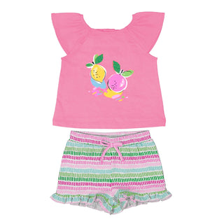 Mayoral - Baby Girls Pink Lemon Print Short Set