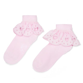 A Dee - Girls Bowtique Chic Pink Ankle Socks