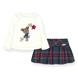 Mayoral - Baby Girls Cherry Check Skirt Set