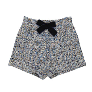 Mayoral - Girls Navy & Blue Tweed Style Short Set