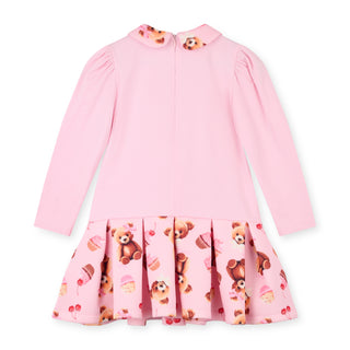A DEE - Teddy Bear Bakery Meadow Bear Print Dress Pink
