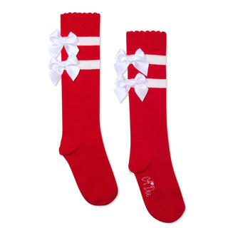A Dee - Christmas Capsule Stripe Knee High Socks Red