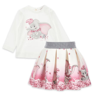 Monnalisa - Dumbo Ivory & Pink Skirt Set