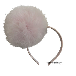 Bimbalo - Girls Pink Fur Pom Hairband