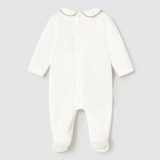Mayoral - Baby Girls Ivory & Basil Green Baby Grows