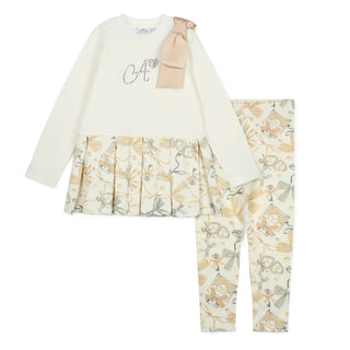 A Dee - Eau De Adee Blake Bow Print Legging Set Beige
