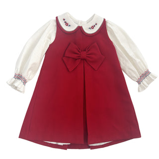 Pretty Originals - Girls Red Pinafore Dress