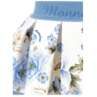 Monnalisa - Girls Blue Teddy Bear Skirt Set & Tights