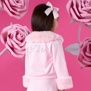 A Dee - Girls Fur Trim Bomber Winter Bloom