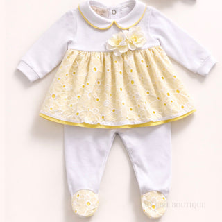 Bimbalo - Baby Girls Lemon Floral Two Piece & Headband