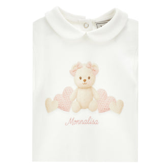 Monnalisa - Baby Girls Teddy Bear Baby Grow & Blanket Set