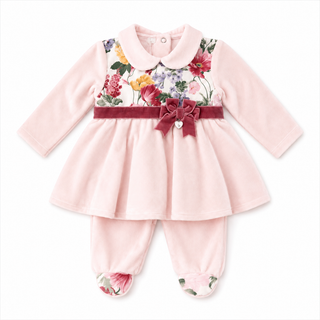 Ninnaoh - Baby Girls Pink Floral Two Piece Set