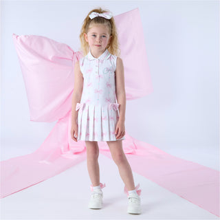 A Dee - Girls Bowtique Chic Bow Print Tennis Dress