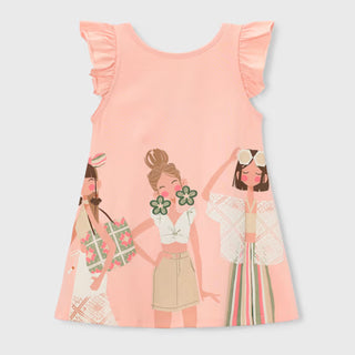 Mayoral - Girls Orange Ruffle Dress